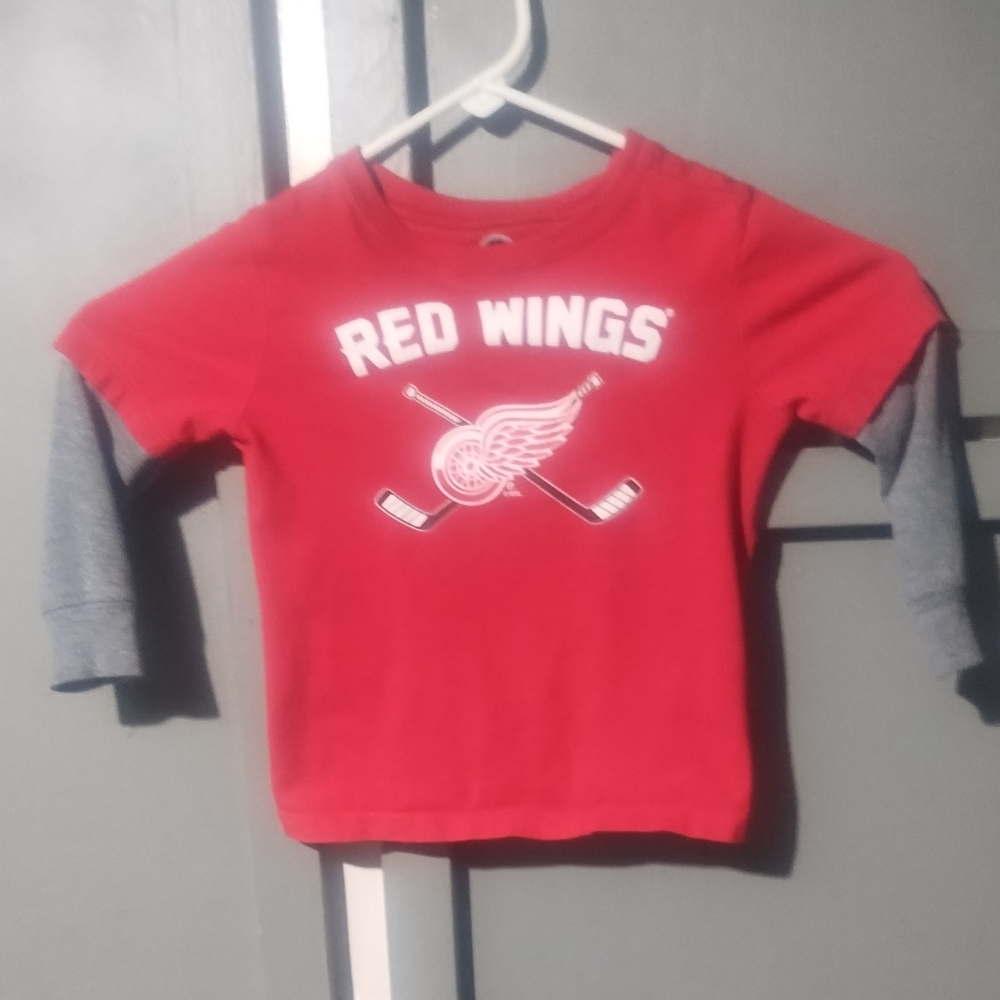 NHL Red and Gray Long Sleeve Tee